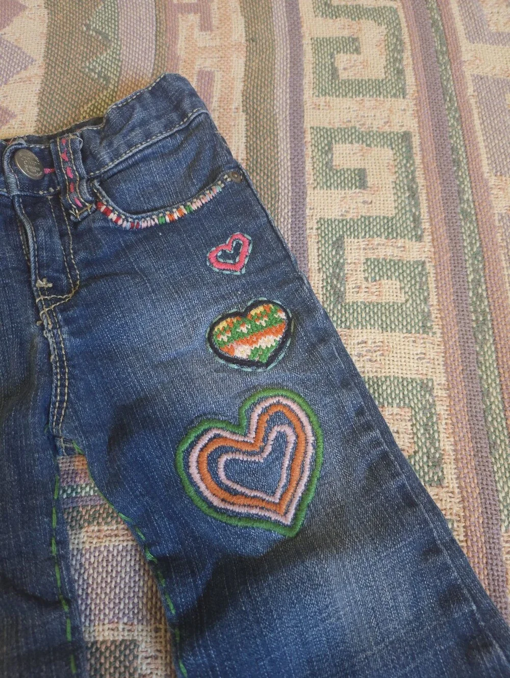 Baby Gap Jeans Colorful Embroidered Size 12-18 Months